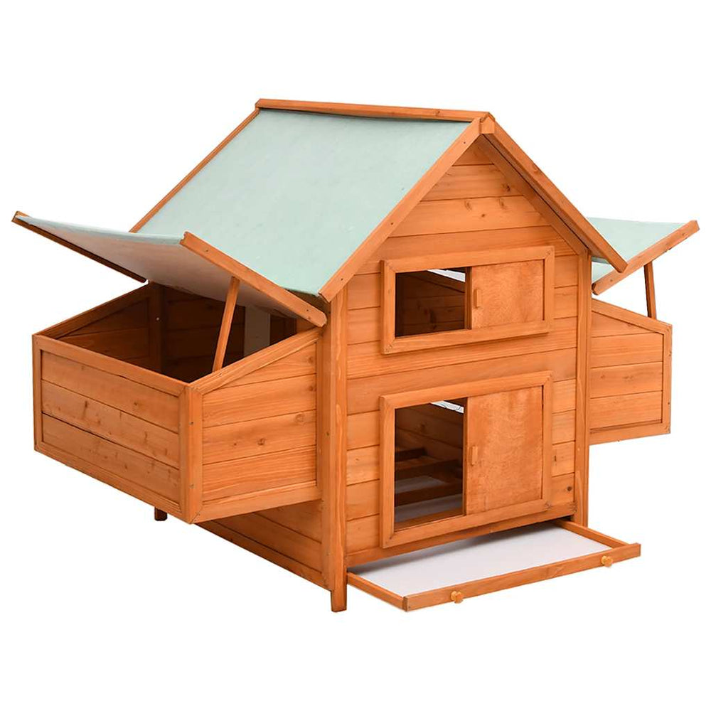 Hühnerstall 150x96x110 cm Massivholz Tanne