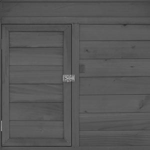 Hühnerstall Grau und Weiß 150x96x110 cm Massivholz Tanne
