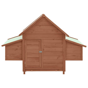 Hühnerstall Mokka und Weiß 150x96x110 cm Massivholz Tanne
