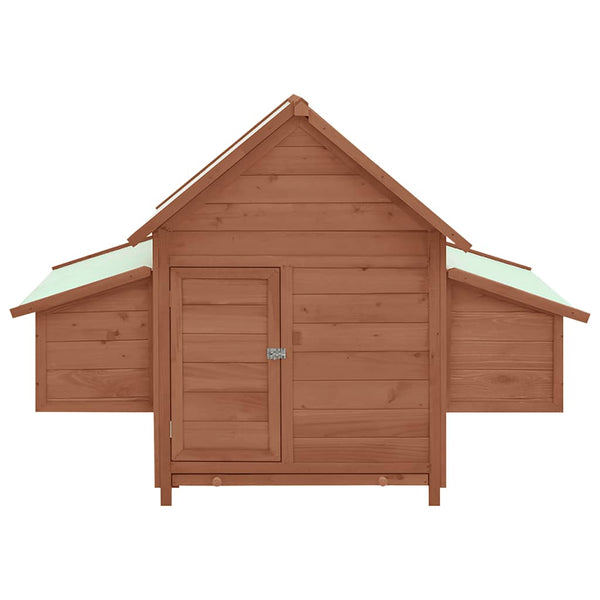 Hühnerstall Mokka und Weiß 150x96x110 cm Massivholz Tanne