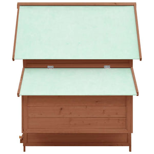 Hühnerstall Mokka und Weiß 150x96x110 cm Massivholz Tanne