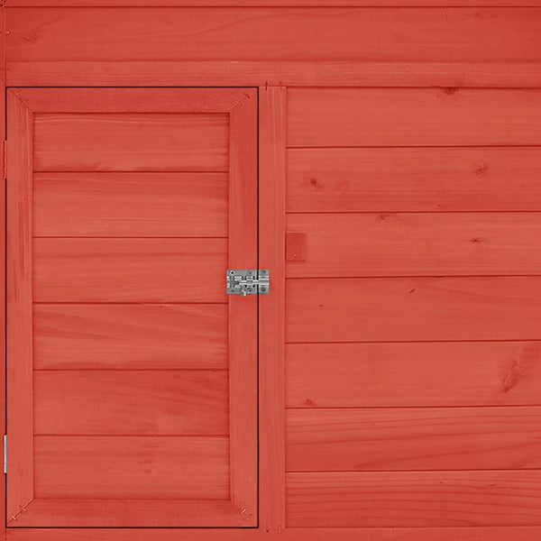 Hühnerstall Rot und Weiß 150x96x110 cm Massivholz Tanne