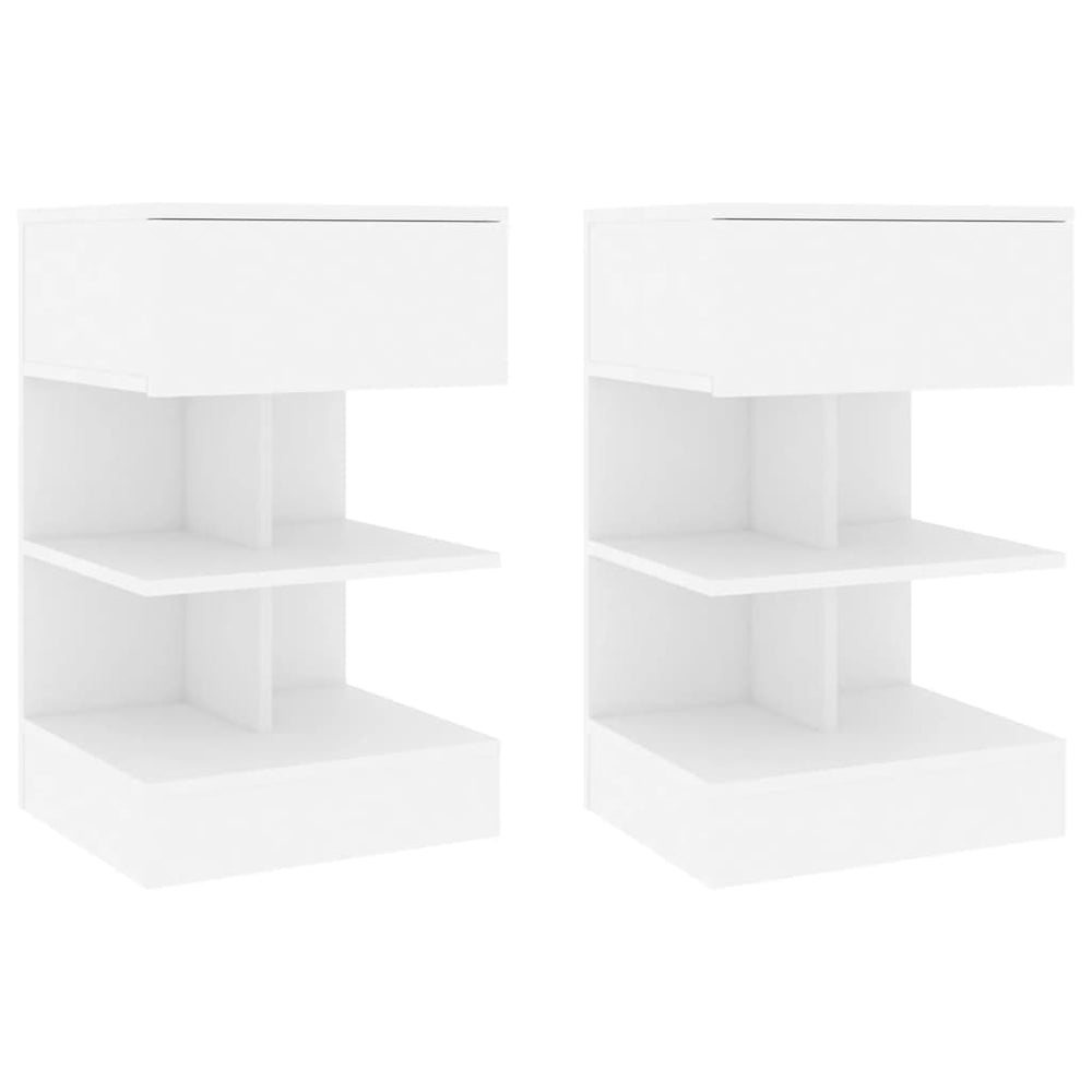 Nachttische 2er Set Weiß 40x35x65 cm