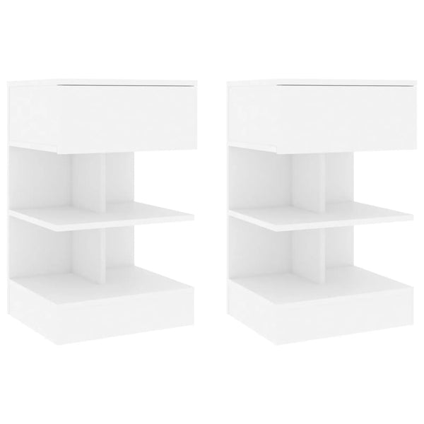 Nachttische 2er Set Weiß 40x35x65 cm