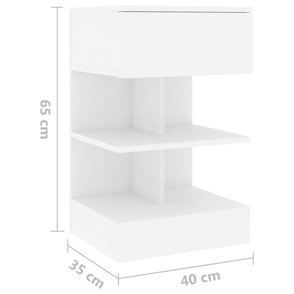 Nachttische 2er Set Weiß 40x35x65 cm