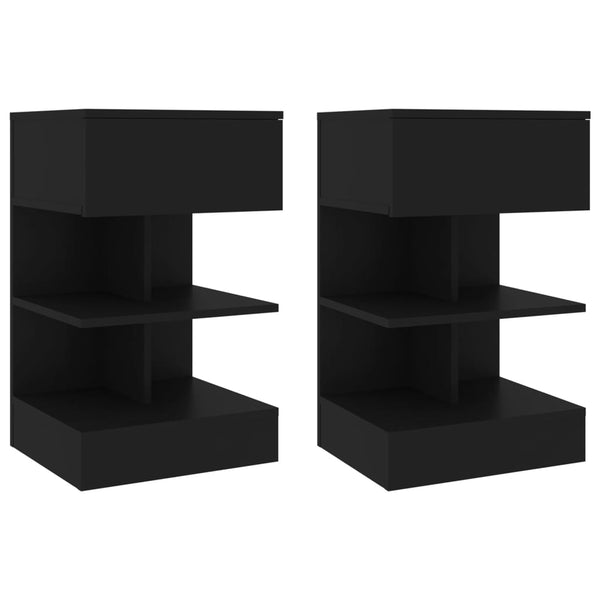 Nachttische Schwarz 40x35x65 cm, 2er Set