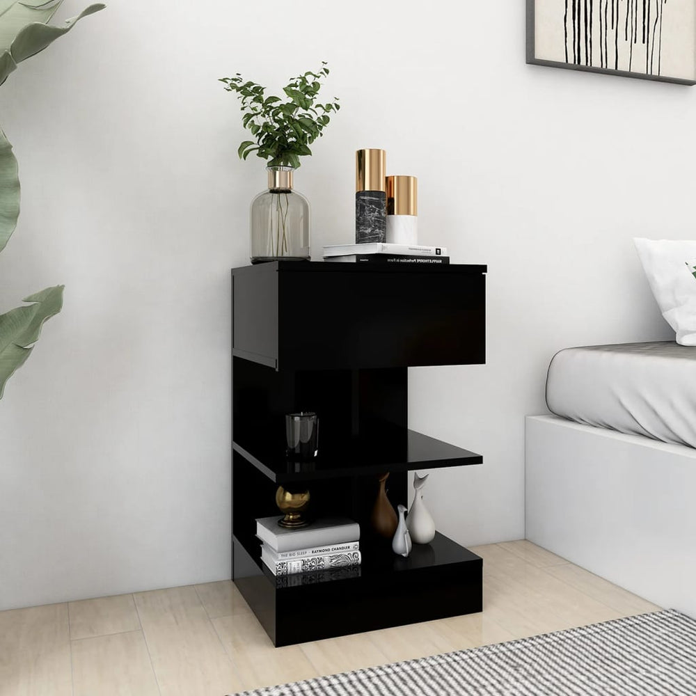vidaXL Nightstands 2 pcs. Black 40x35x65 cm