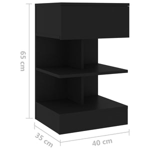Nachttische Schwarz 40x35x65 cm, 2er Set
