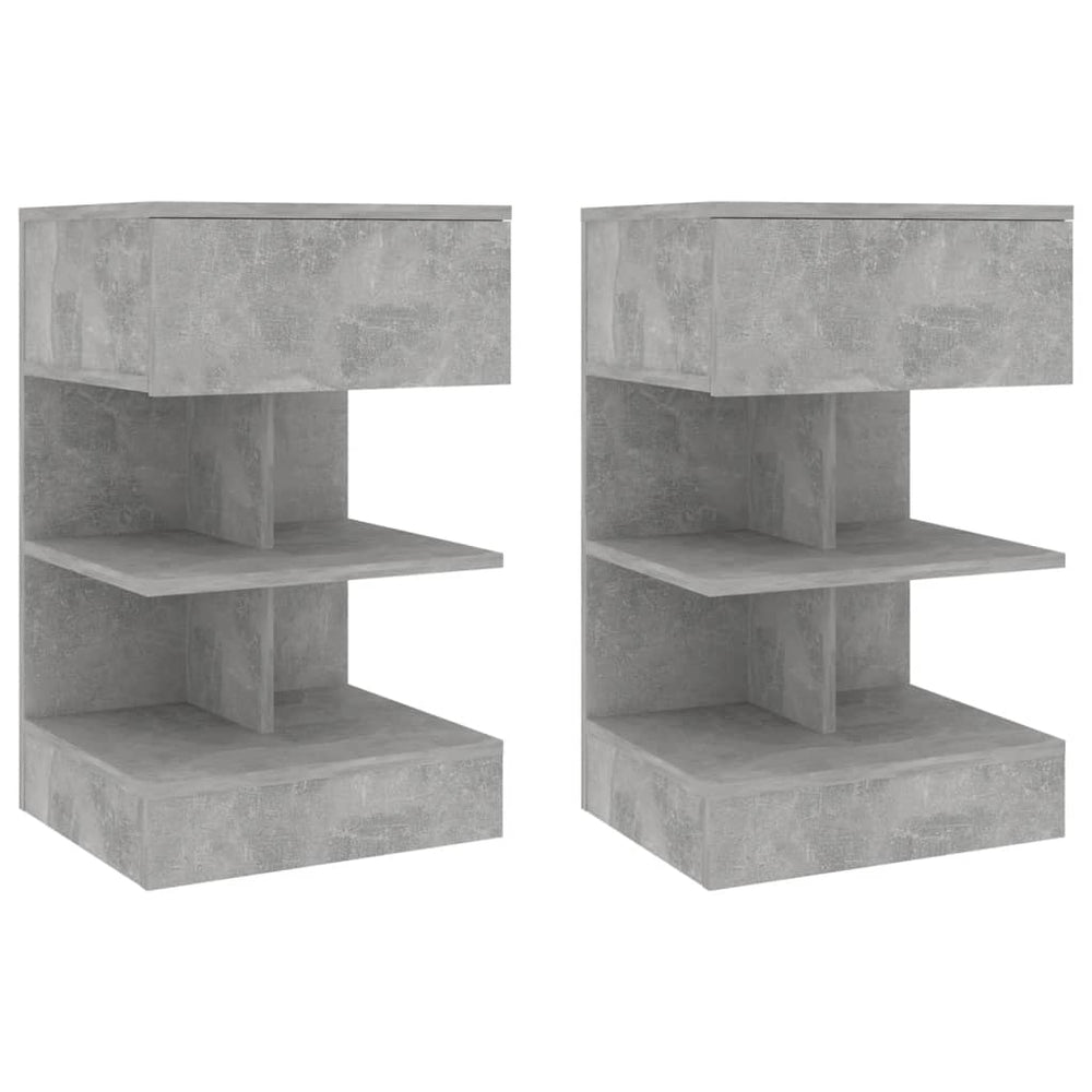 vidaXL Nightstands 2 pcs. Concrete Gray 40x35x65 cm
