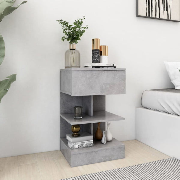Betongraue Nachttische, 2er-Set - 40x35x65 cm