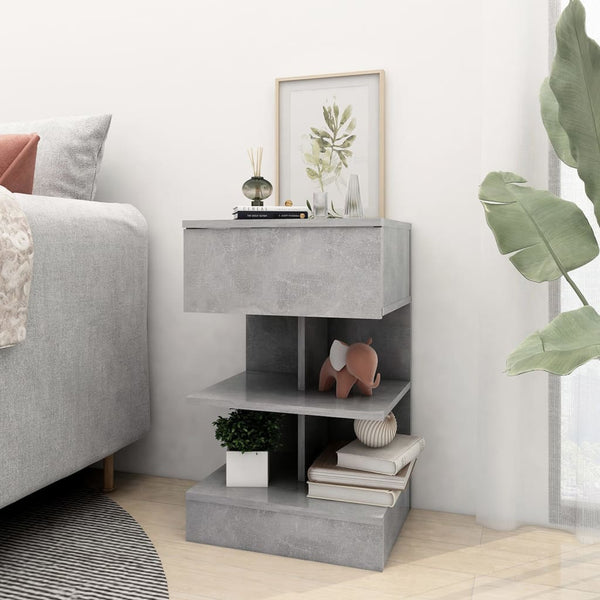Betongraue Nachttische, 2er-Set - 40x35x65 cm