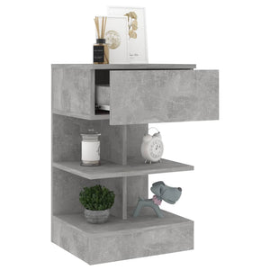 Betongraue Nachttische, 2er-Set - 40x35x65 cm