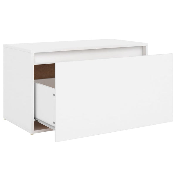 Weiße Flurbank mit Schublade, 80 cm
