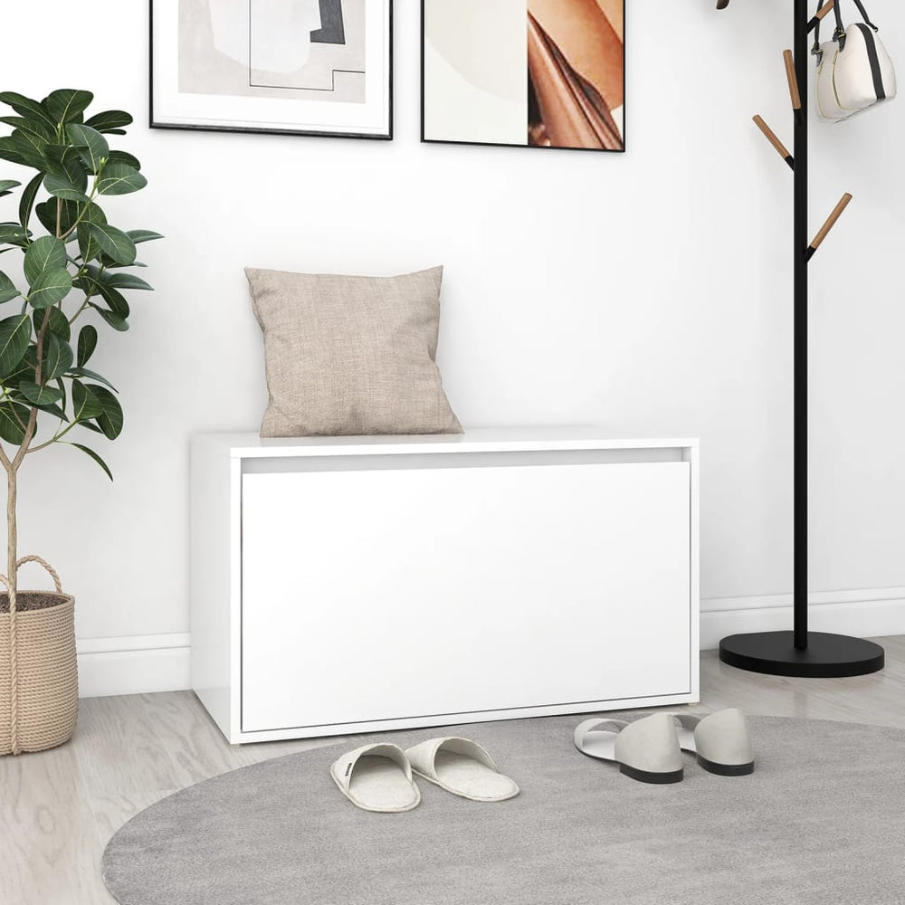 vidaXL Banc d'entrée 80x40x45 cm Blanc Bois d'ingénierie