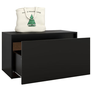 Schwarze Flurbank mit Schublade 80 cm
