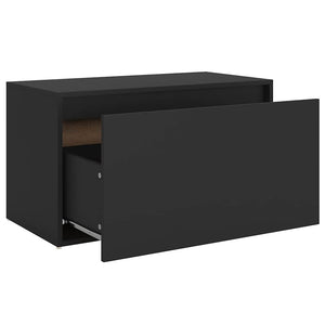 Schwarze Flurbank mit Schublade 80 cm