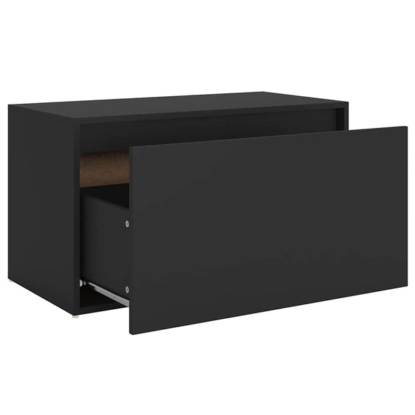 Schwarze Flurbank mit Schublade 80 cm