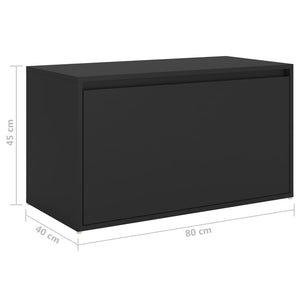 Schwarze Flurbank mit Schublade 80 cm