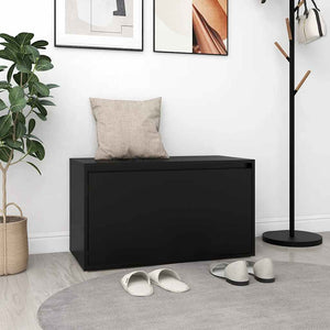Schwarze Flurbank mit Schublade 80 cm
