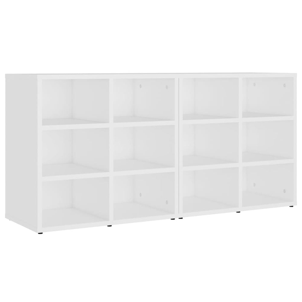 Schuhregale Weiß, 2er Set