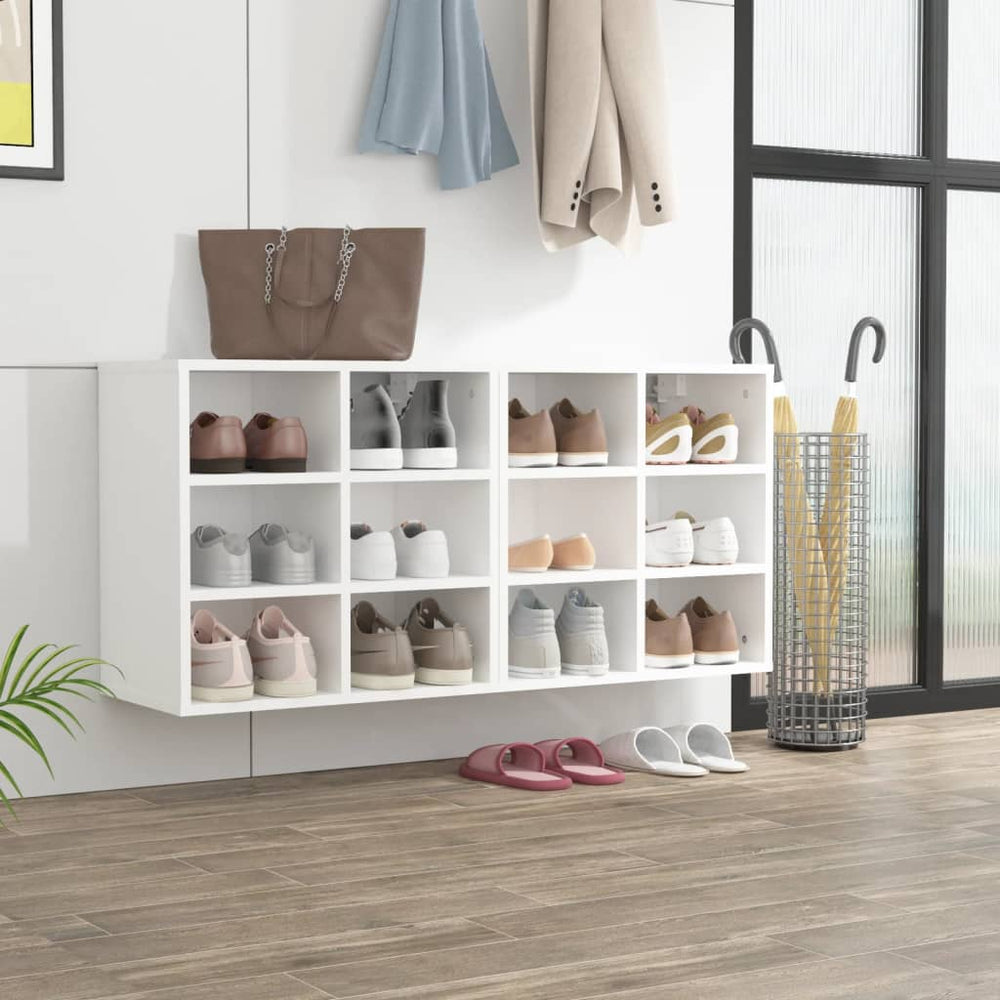 Schuhregale Weiß, 2er Set