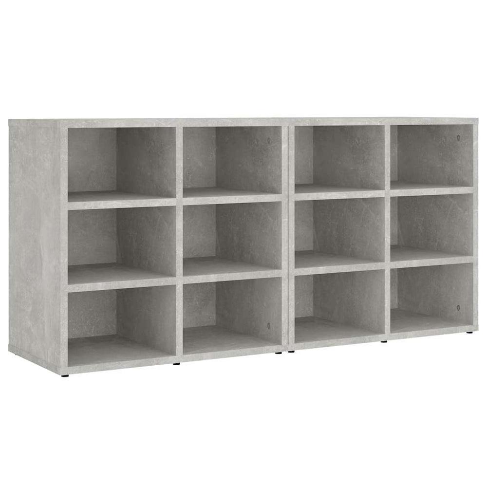Schuhregale 2er Set Betongrau 52,5x30x50 cm