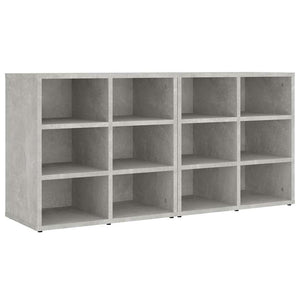 Schuhregale 2er Set Betongrau 52,5x30x50 cm