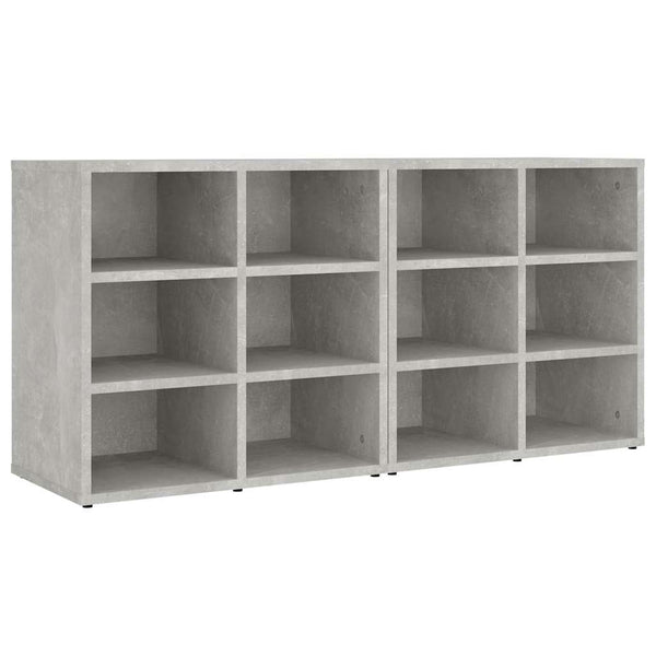 Schuhregale 2er Set Betongrau 52,5x30x50 cm