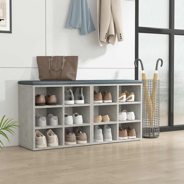 Schuhregale 2er Set Betongrau 52,5x30x50 cm