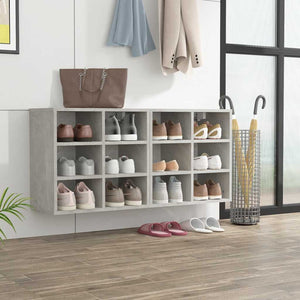 Schuhregale 2er Set Betongrau 52,5x30x50 cm