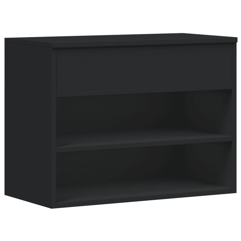 Schuhbank Schwarz 60 cm mit Truhe