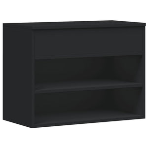 Schuhbank Schwarz 60 cm mit Truhe