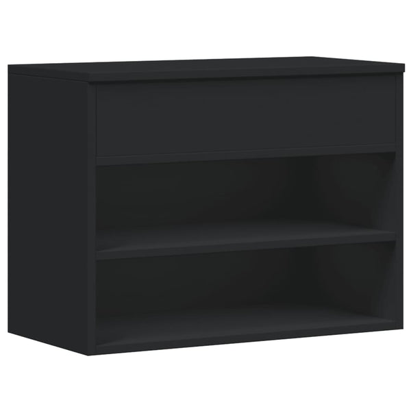 Schuhbank Schwarz 60 cm mit Truhe