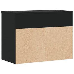 Schuhbank Schwarz 60 cm mit Truhe
