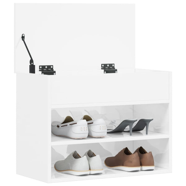 Schuhbank Weiß Hochglanz 60cm