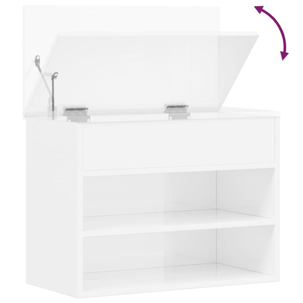 Schuhbank Weiß Hochglanz 60cm