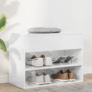 Schuhbank Weiß Hochglanz 60cm