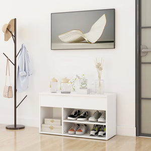 Weiße Schuhbank mit Stauraum 80 cm