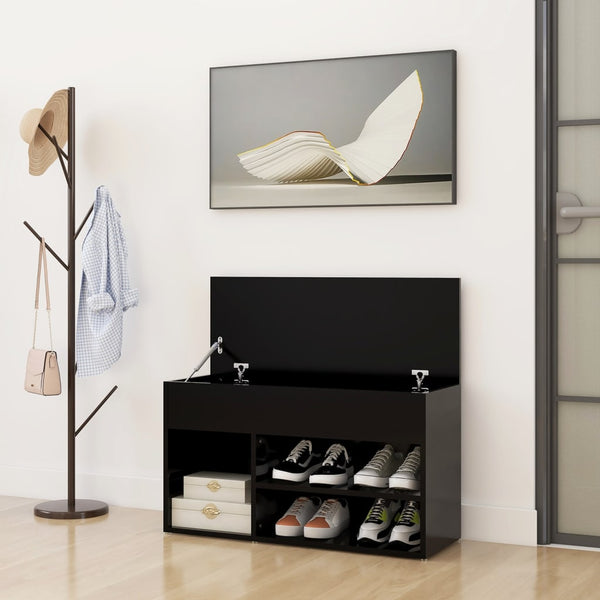 Schuhbank Schwarz 80 cm