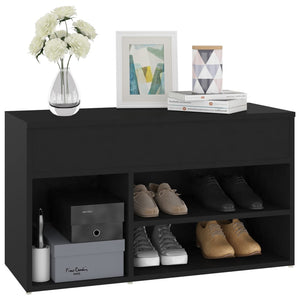 Schuhbank Schwarz 80 cm