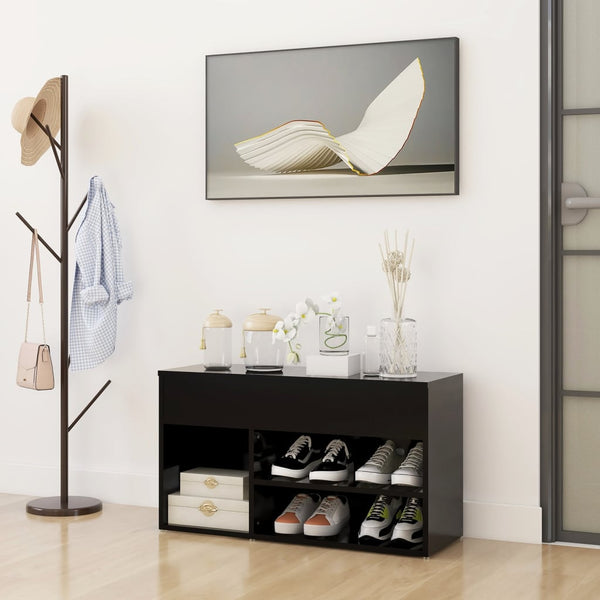 Schuhbank Schwarz 80 cm