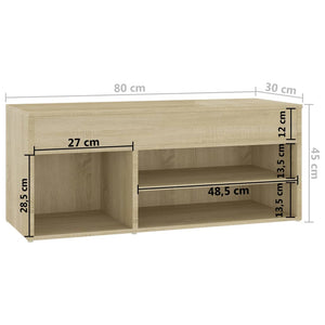 Schuhbank Sonoma Eiche 80 cm