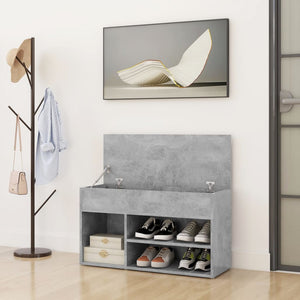 vidaXL Meuble à chaussures gris béton 80x30x45 cm Aggloméré