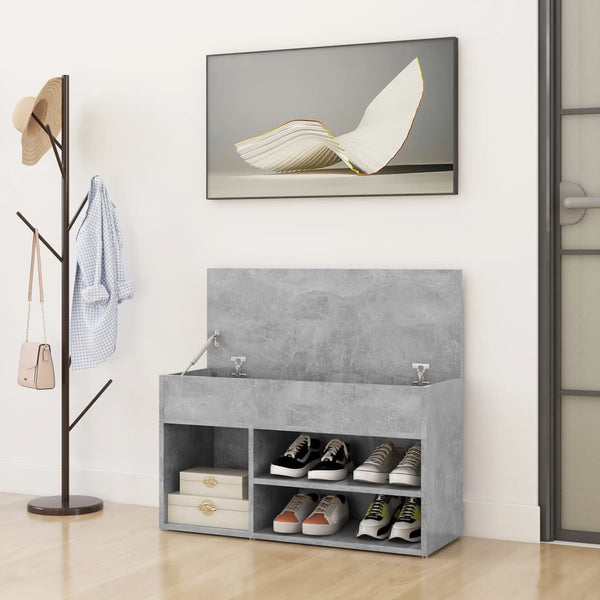 vidaXL Meuble à chaussures gris béton 80x30x45 cm Aggloméré