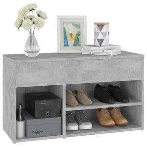 vidaXL Meuble à chaussures gris béton 80x30x45 cm Aggloméré