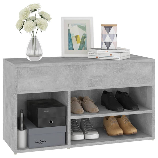 vidaXL Meuble à chaussures gris béton 80x30x45 cm Aggloméré