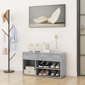 vidaXL Meuble à chaussures gris béton 80x30x45 cm Aggloméré