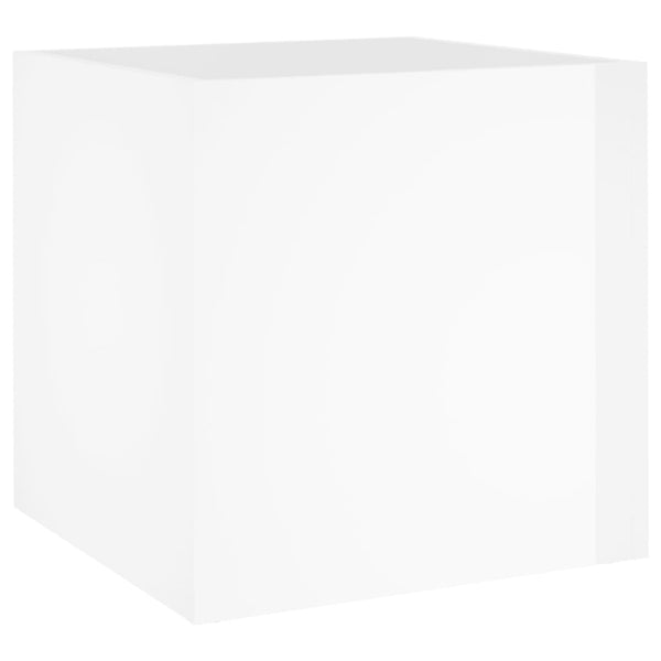 vidaXL Jardinière blanc brillant 40x40x40 cm bois d'ingénierie