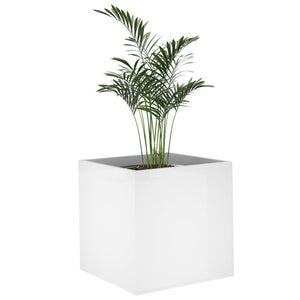 vidaXL Jardinière blanc brillant 40x40x40 cm bois d'ingénierie