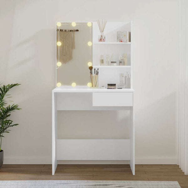 Schminktisch mit LED-Beleuchtung, Weiß